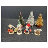 (3) Vtg Bottle Brush Christmas Trees &