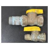 2 Brass 1/2 & 3/4" Ball Valves