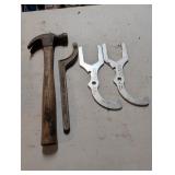 Spanner wrench, sink drain wrenches, claw hammer