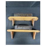 (2) Wood Shelves w/ Metal JD Metal Accents