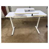Portable white sewing table