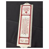 Starke County Co-Op adv. thermometer, 13in