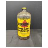 Pennzoil Outboard Motor Oil 1 qt glass bottle,