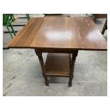 Antique Oak Drop Leaf Side Table