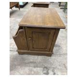 Oak End Table w/ magazine rack & Double Door