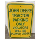 JD Tractor Parking Heavy Metal Sign