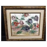 Signed Ted Fuller Framed Painting "Petunias"