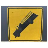 Reflective Road Fire Truck Metal Sign