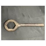 Tractor wheel hub wrench, 10.75in.  Has a number