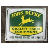 JD Quality Farm Equipment Tin Sign
