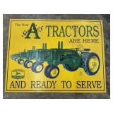 JD A Series Tractor Tin Sign