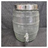 Barrel-Shaped Glass Beverage Dispenser