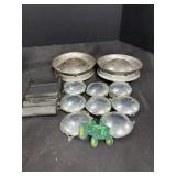 Vtg. Metal Hubcaps & Tractor Accessories