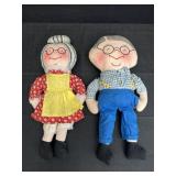 16' Sear Roebuck Gramma & Grampa Cloth Dolls