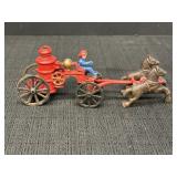 9.5' cast iron horse-drawn steam pumper fire truck