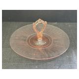 11.75' Pink Glass Sandwich Server