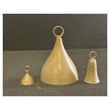 3 Brass bells 1.5-4.75'