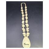 18' Bone like Carved Elephant Necklace