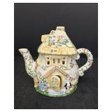 7' Ceramic Cottage Teapot  Tea Light Candle Holder