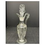 8' Floral Etched Glass Cruet
