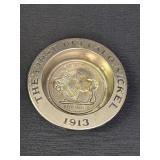 Avon metal trinket dish, 'The First Buffalo Nickel
