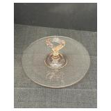 10.25'  Pink Depression Glass Serving Tray w/