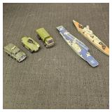 1970's Matchbox Military Vehichles, Battleship, &