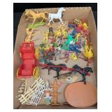 Plastic Western figurines, horse's, wagon, tee-pee
