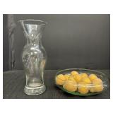 Glass 9' vase, floating candle holder, & frosted