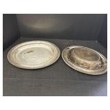 2 - 12.75 & 14' Sliver Plated Serving Dishes