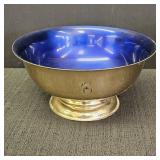 10in Silver Plated Blue 'E' Serving Bowl