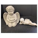 (2) Angel Statue's resin & porcelain