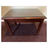 Mahogany end table w/ glass top
