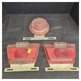 (3) Vintage Red Taillight Assemblies