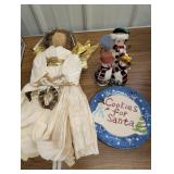 Variety of Christmas items, porcelain figurines