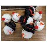 Resin angel, beaded garland, snowman garland