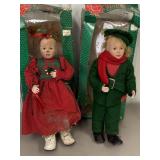 2 16in stuffed holiday figures, rough condition