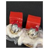 2 - 1994 Silver Plate ball ornaments, made in