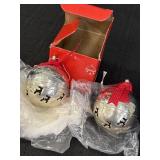 2 - 1994 Silver Plate ball ornaments, made in