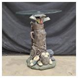 Golf Bag Glass End Table