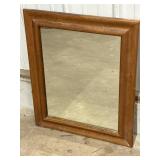 Wood framed rectangle wall mirror, 21 x 25.5in.,