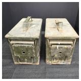 (2) Vintage Metal Ammo Box