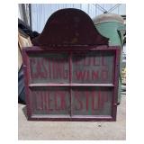 Vtg Industrial Glass paned sign