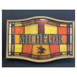 Michelob beer stained glass style hanging sign