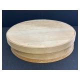 14.5' Round Lidded Wooden Cheese Wheel Box