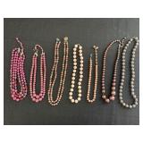 7 Colored Beaded Necklaces