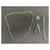 Necklace, 2 Bracelets, Charm