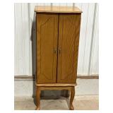 Wood jewelry armoire, 16.5 x 13 x 40in H.