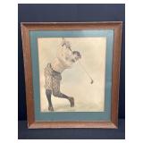A.B. Frost golf swing framed picture