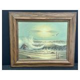 B. Power ocean scenic view canvas painting
